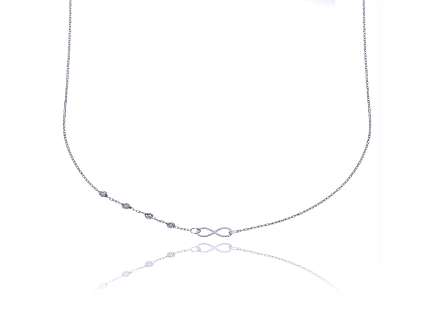 Bílé zlato řetízek NEKONEČNO 42+3cm